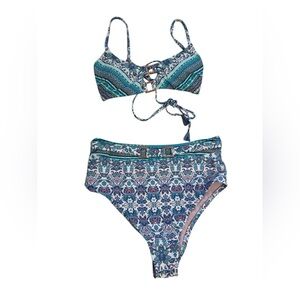 Nanette Lepore Paisley Print Bikini with Blush Accents